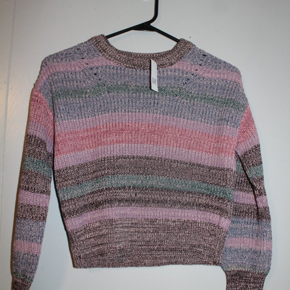 NWT Gap Kids Shaker Multi-color knit Sweater Girl's Size M / 8